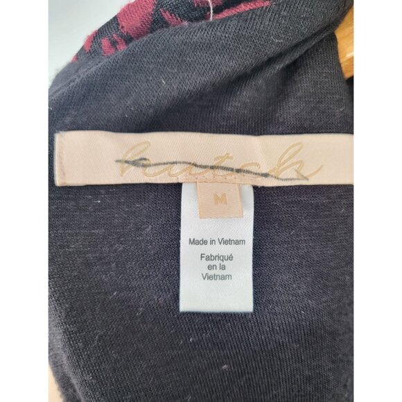 Anthropologie Hatch Red & Black Textured Bell Sleeve Tunic Zip-Up Dress M - Picture 5 of 10